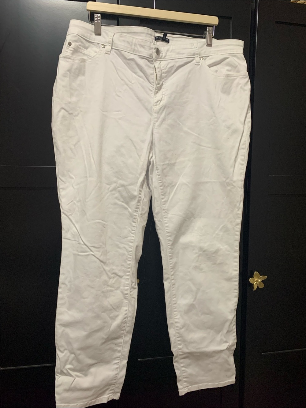 Eileen Fisher 16W Straight-Leg White Jeans coastal cowgirl comfy quality